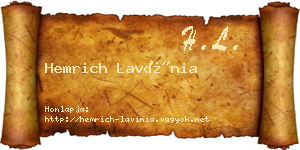 Hemrich Lavínia névjegykártya